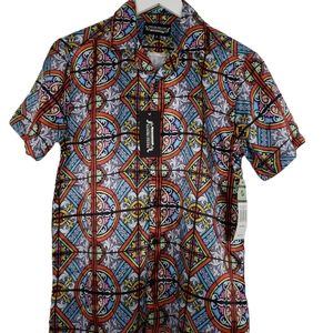 Fresh Prints NWT Stained Glass Silky Finish Shirt Size Small Retail $58